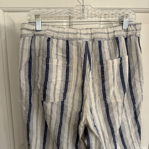 Anthropologie Seashore Striped Linen Blend Tapered Pants 31960 - Picture 10 of 16